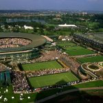 Aerial view of the courts